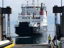 Our CalMac ferry approaches