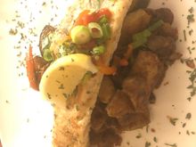 My husband's fish dinner - cod, I think