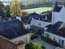 There a number of compelling viewpoints throughout Loches, both up in the medieval Cite and also below in the main residential neighborhoods. The one shown here comes from the Collegiale/cathedral's back garden. Immediately next to that exists a cafe with the exact same vista.
