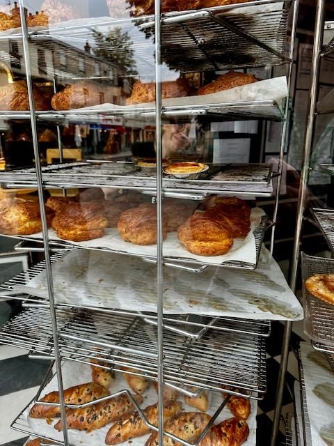 I just noticed the lady smiling.