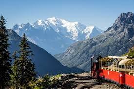 Verticalp railway with Mont Blanc