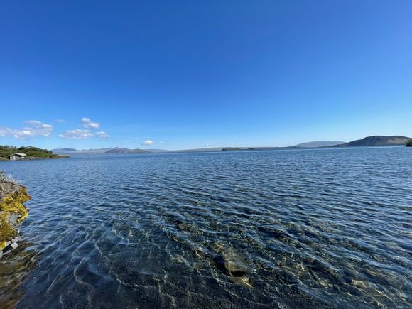 A little gravel beach on Lake Thingvellir - I took a little dip. 