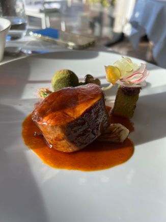 Veal, the sauce was incredible. 