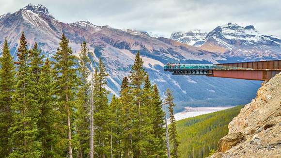 This is the Skywalk at  Jasper Icefields.  Some were afraid to go on. One lady said to me " My husband went on the one at Grand Canyon but is afraid of this one !!