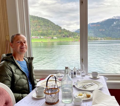 View from dinner at the Kvikness Hotel