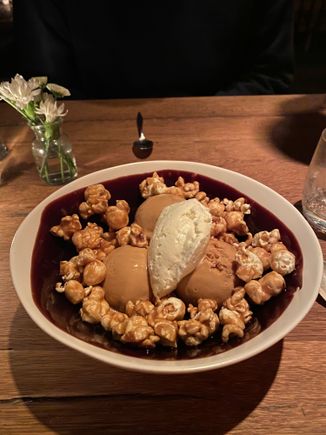 This sundae was debated on another thread - many decisive opinions about the whipped cream. It’s not the pecan tree sundae which isn’t as photogenic. The pecan tree sundae is two scoops of ice cream plus chocolate sauce and lots of toasted pecans then whipped cream and a cherry. I get mine with vanilla/chocolate soft serve. It also is typically served with hot fudge so, yes, I do a Meg Ryan and they make it for me with chocolate syrup. 