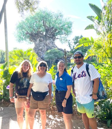 My niece who is wearing blue works in Animal Kingdom 