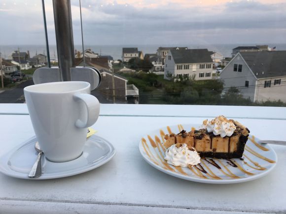 This was not dessert. It was dinner. Hee, hee. Last beach weekend of the summer. The sky is turning pink right now. 