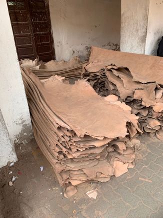 The leather hides were everywhere with auctions underway 