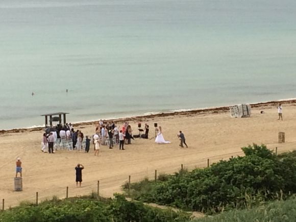 Wedding on the beach this afternoon!