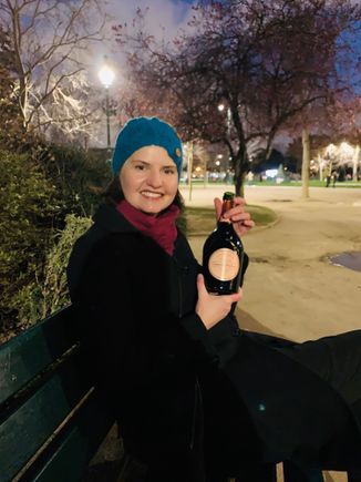 A bottle of champagne for the Eiffel Tower.