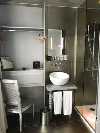 Bathroom/desk/closet combo. 😉