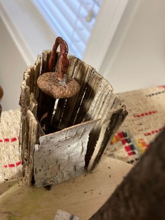 Outdoor shower (sunflower stalk as enclosure)