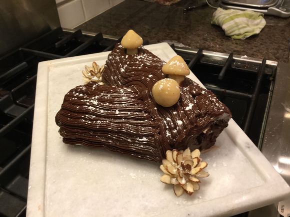 
The branch looks as long as the log in this one.  But I wanted to show off the pine cones! 

