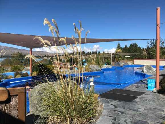 View from hot pools Lake Tekapo