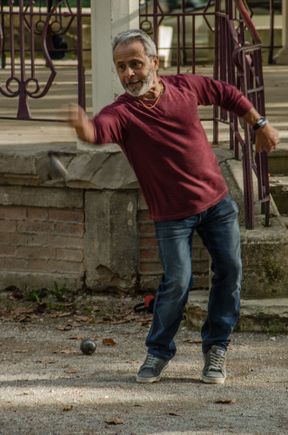 Petanque player.