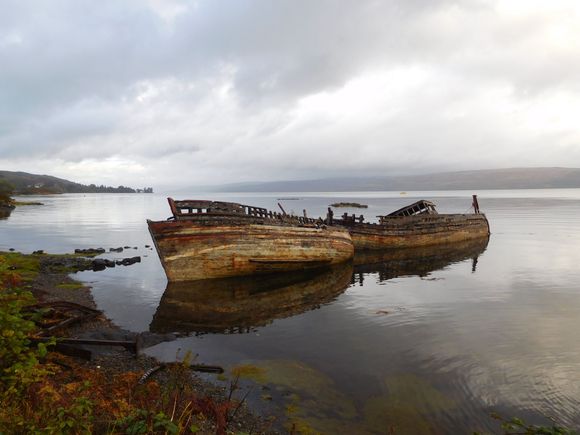 Two rusty boats, Isle of Mull, Scotland