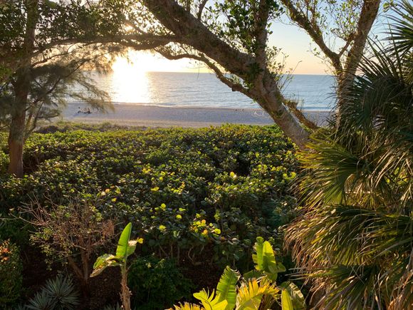 Sun setting as seen from deck off the master bedroom.