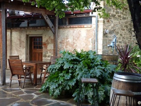 Coffee shop ...too wet to sit outside