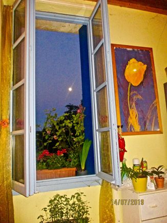 Moon out the kitchen window