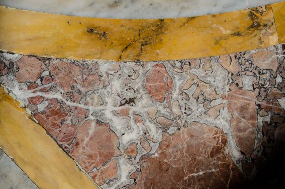 More marble. Elsewhere there was some remarkable poryphory burgundy-colored marble.