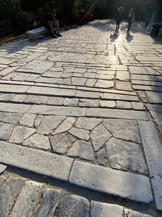 Walking beside the Acropolis