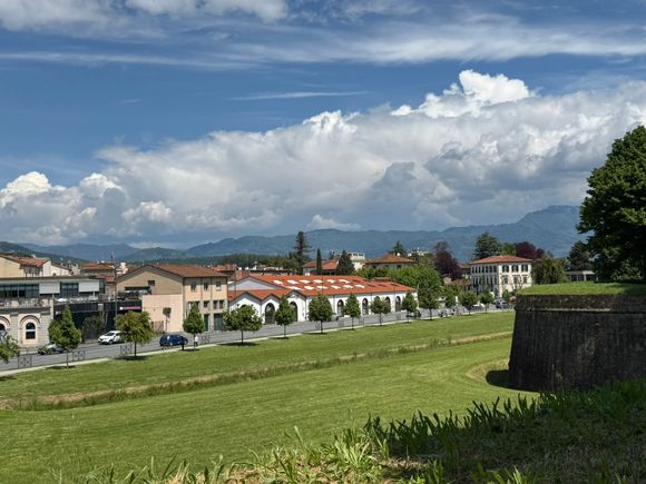A view of the countryside from the Lucca walls. 