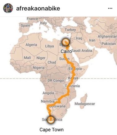 Here is the route map of his ride.