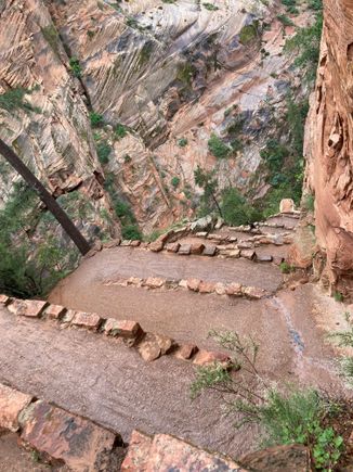 Looking back down on the switchbacks to Scout Lookout 