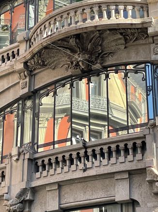 The Palazzo Mannajuolo, an art nouveau building, containing a lovely spiral staircase