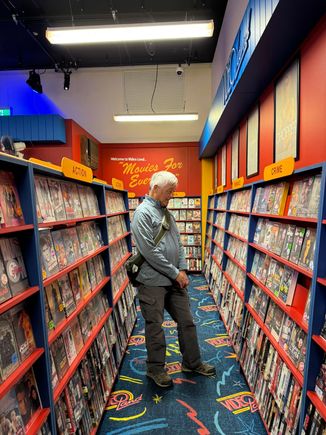 Temporary exhibit on the second floor of the Immigration Museum. Called "Joy". Nostalgic replica of a 1990's video store!