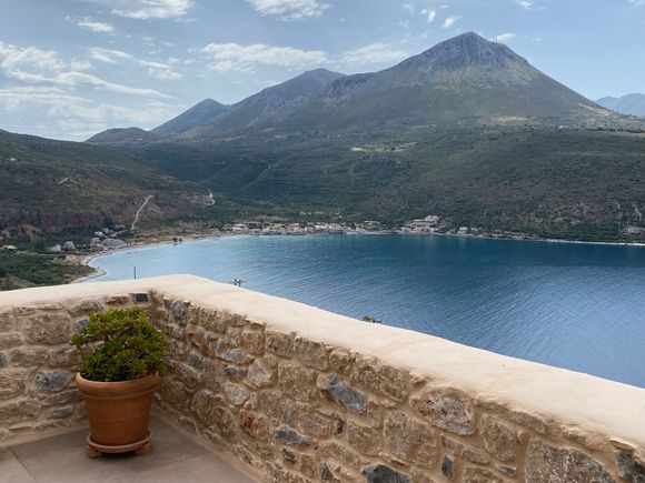 A last look from our terrace at the Akrolithi Boutique hotel