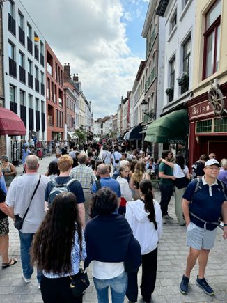 After dropping our bags off at the Hotel Castillion around 1:00 PM, we hit the city center streets and were greeted with this scene… Could not believe the mobs. We were able to find some solitude walking outside the city center.