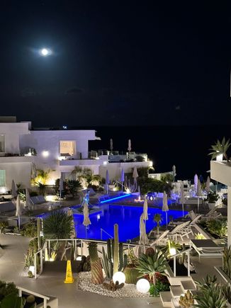 Evening view from Suite 17 (all rooms are suites)