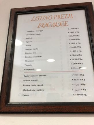 SAVORY MENU INCLUDING. SCIACCIA