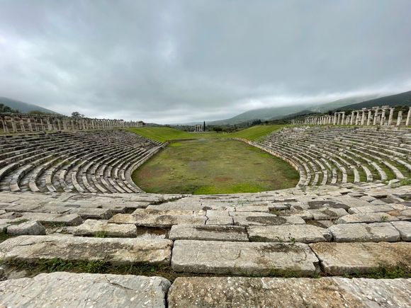 The stadium, used by the Greeks for athletics, later turned into an amphitheatre by the Romans and used for gladiator and animal fights.
