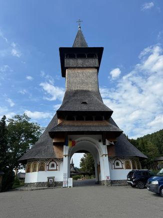 The entrance to the huge Barsana Monastery