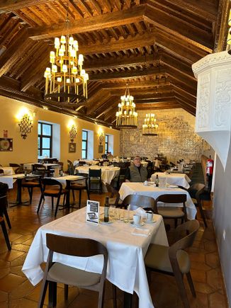 The dining room is glorious