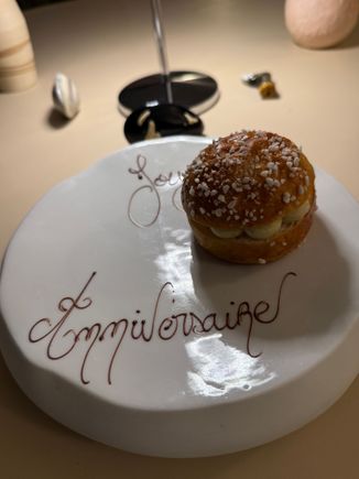 A fancy donut for both