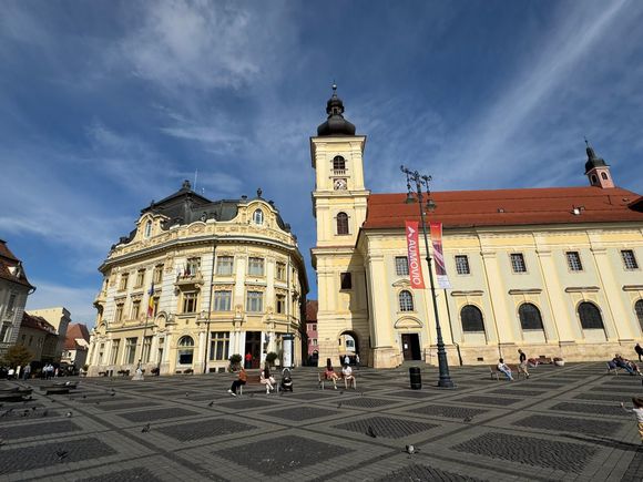 Beautiful architecture surrounds Piata Mare