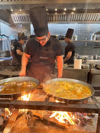 Cooking the rice at Llisa Negra