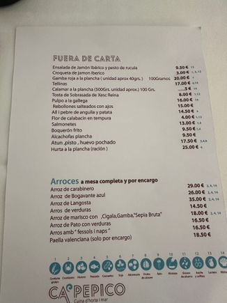 Daily changing specials