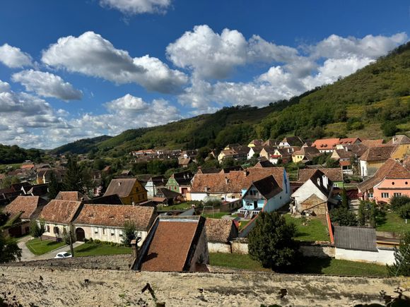 View of the surrounding countryside from the church's perch high on the hill