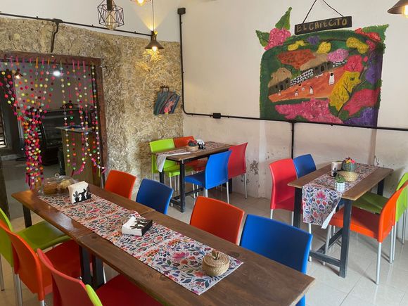 Such a sweet little place.  Everything on the menu is $99 pesos. Coffee extra