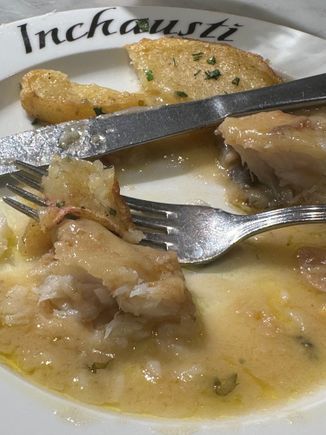 Closeup of the cod; I mopped up all the sauce with bread