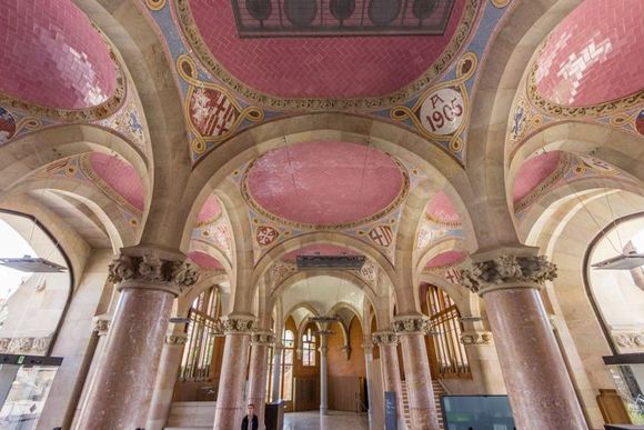 Inside the administration building