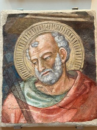 Evocative fresco of one of the Apostles