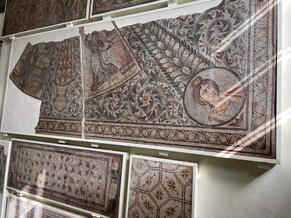 Various murals on display in the stairwell