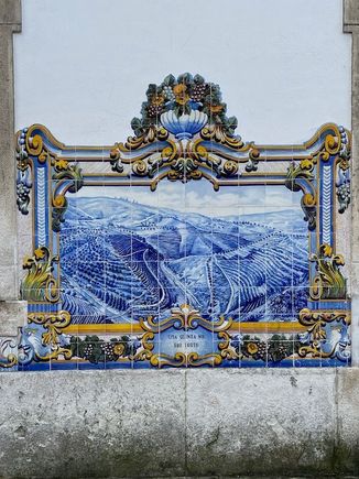 The Pinhao train station is noted for its painted tile.