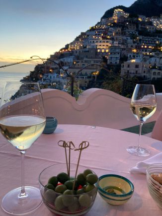 Prosecco at hotel in Positano